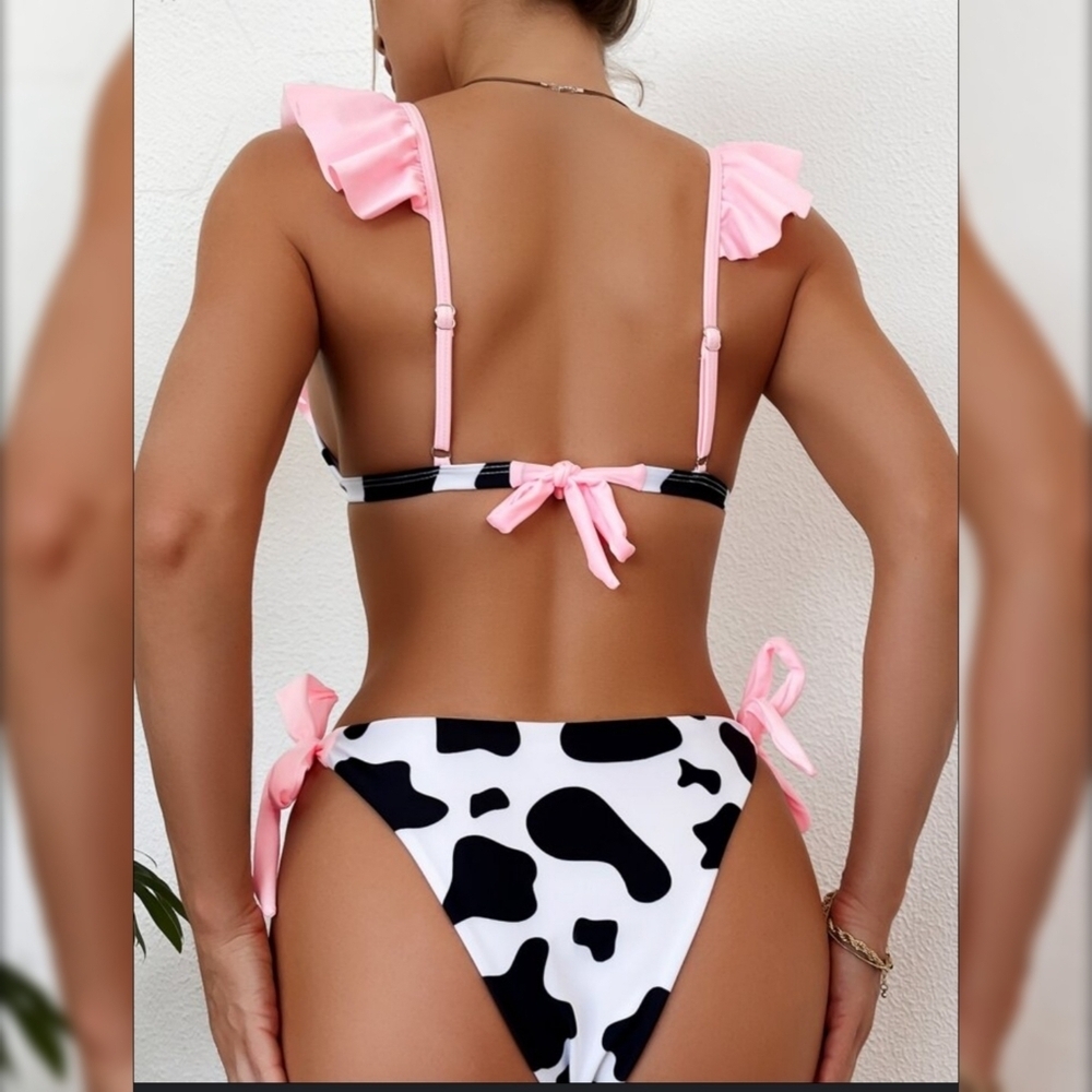 Unbranded Cow Print Bikini Set Sz M - Picture 2 of 4